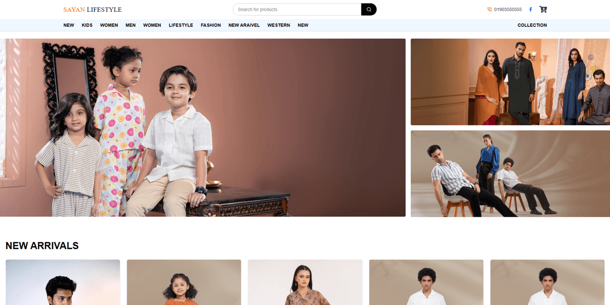 Sayan Lifestyle – E-Commerce Website